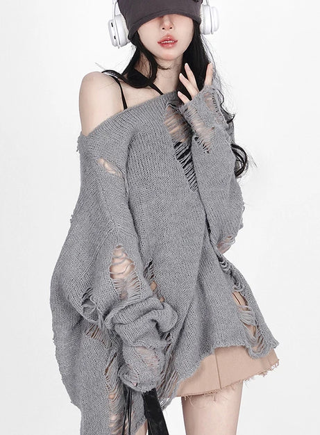 Shattered Threads Distressed Sweater