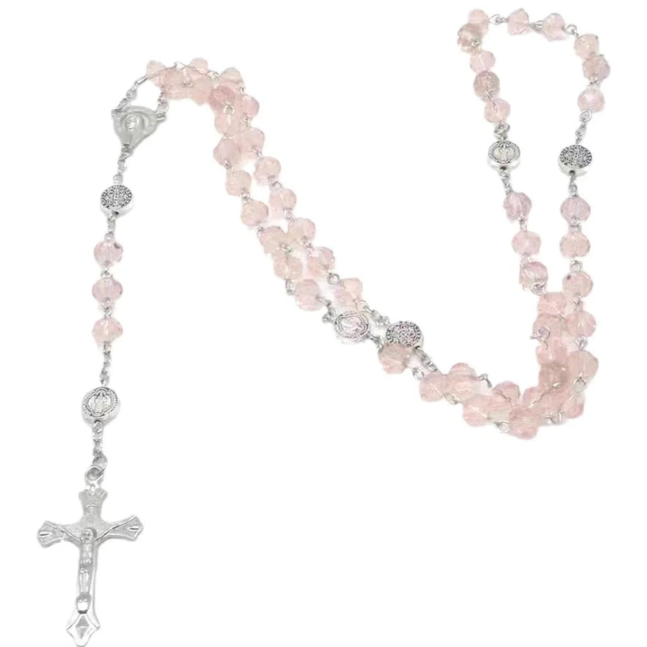 Y2k Rose Quartz Prayer Beads Necklace