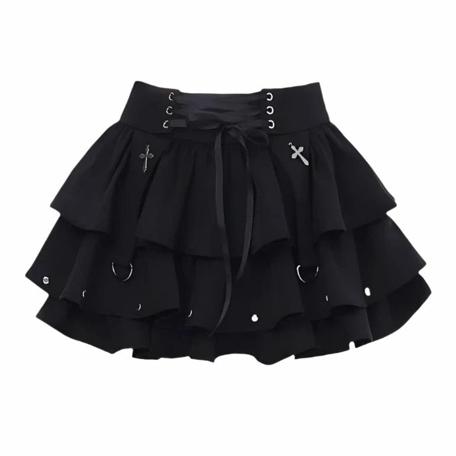 Y2k Gothic Layered Corset Skirt
