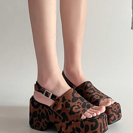 Wild Prowl Leopard Chunky Sandals
