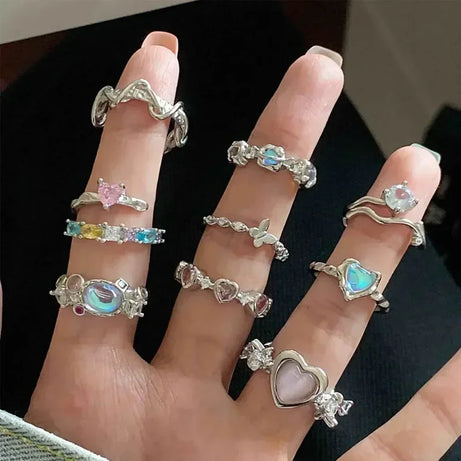 Pink Love Crystal Rings