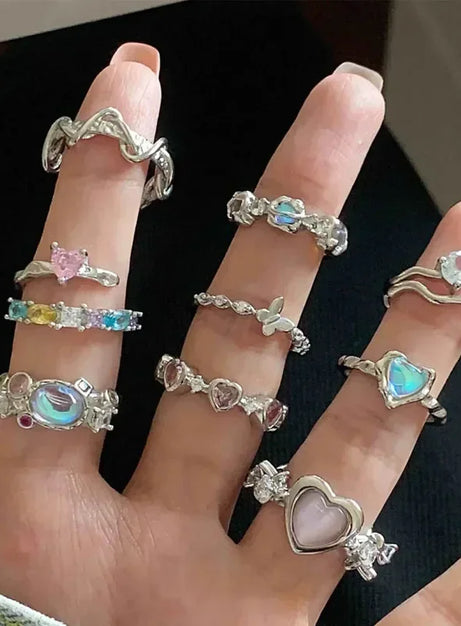 Pink Love Crystal Rings