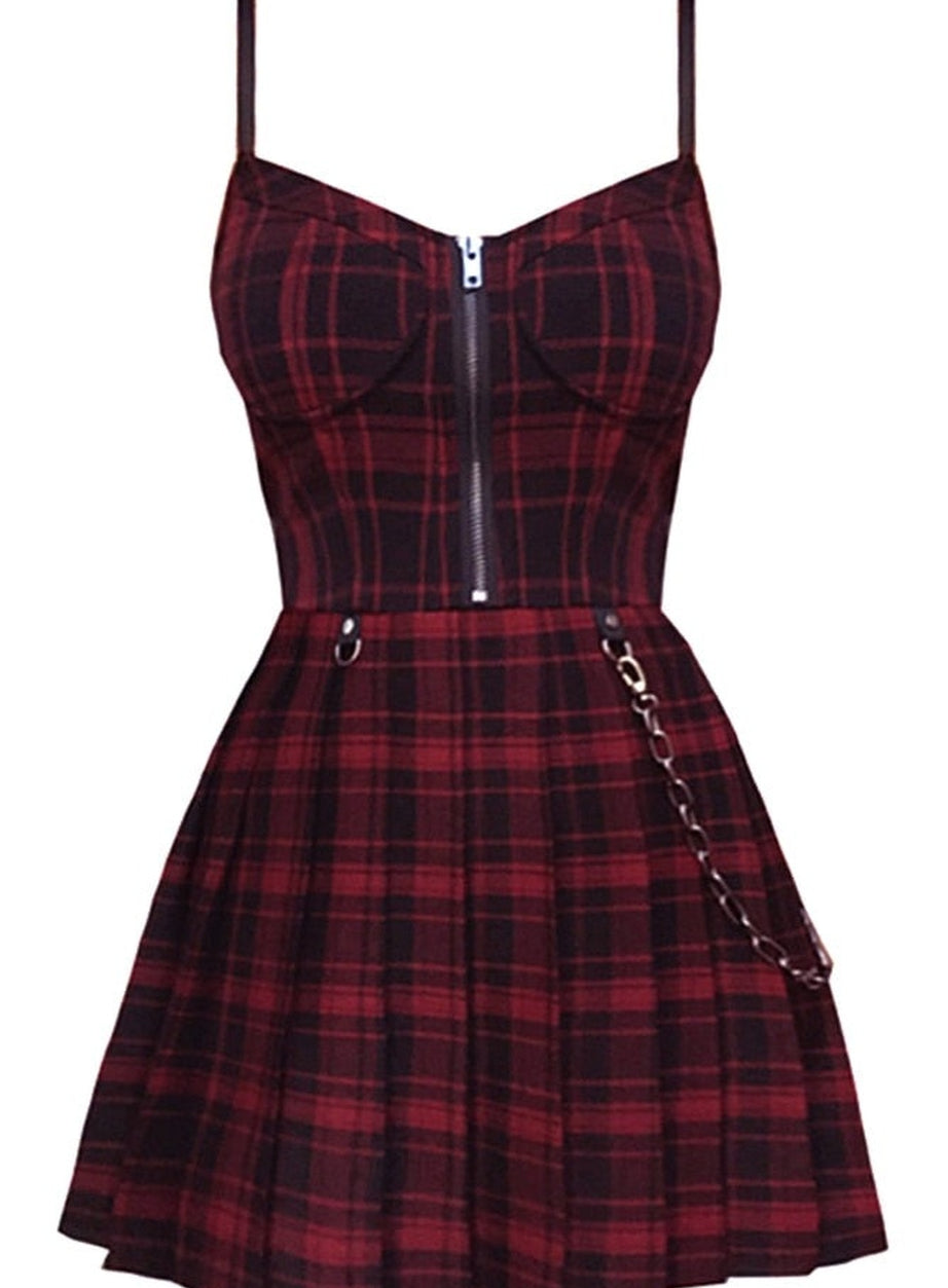 Y2k Plaid grunge dress