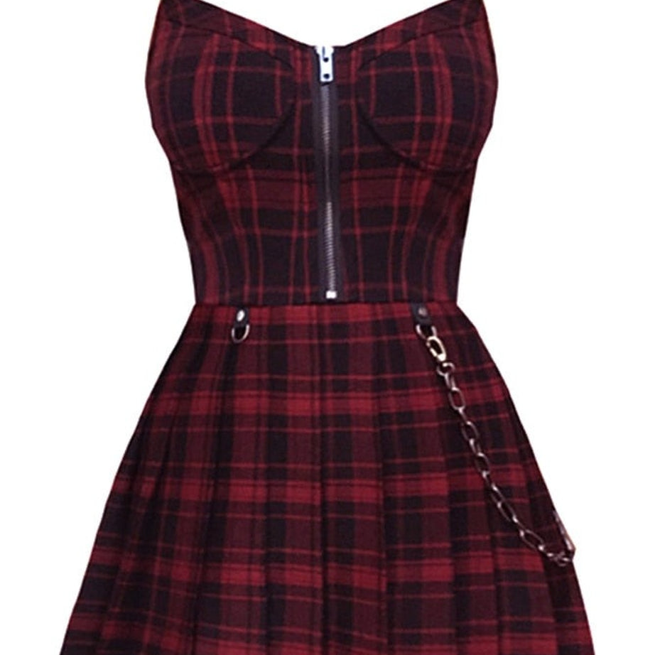 Y2k Plaid grunge dress