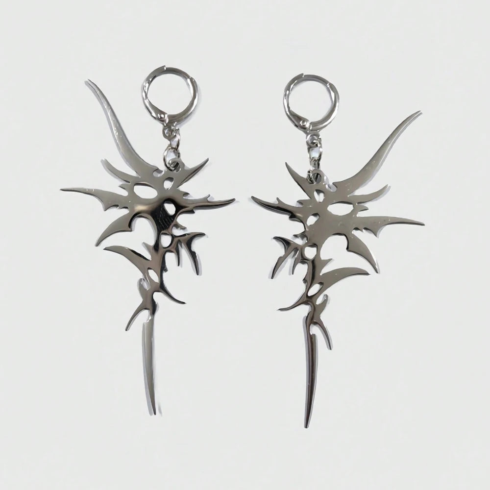 Gothic Flame Spike Earrings