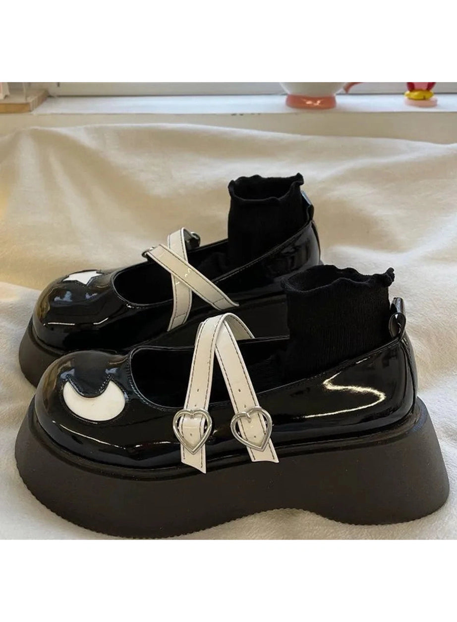 Moon & Star Kawaii Platform Mary Janes Shoes