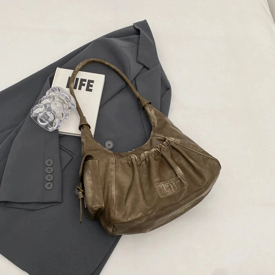Rustic Ruched Shoulder Bag