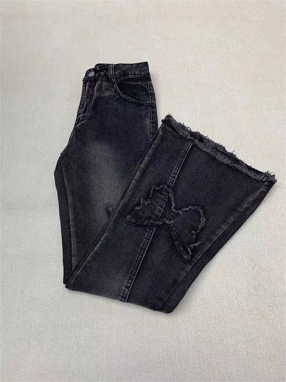 Dark Butterfly Flare Jeans