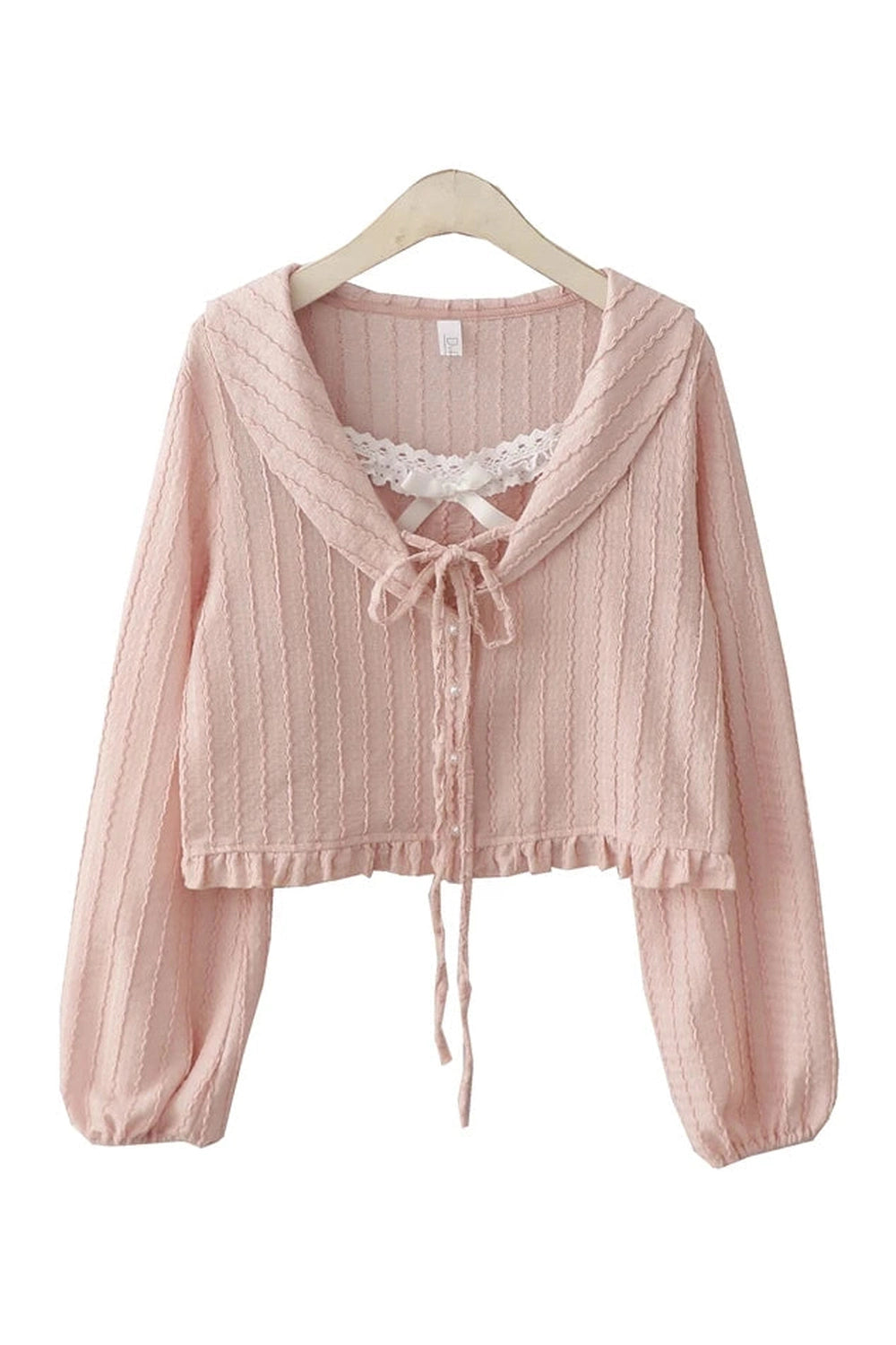 Y2k Ribbon Charm Cropped Blouse
