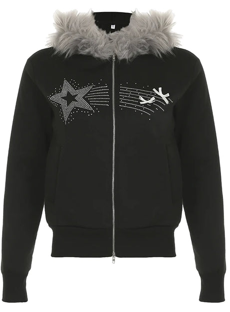 Sternenstaub-Leuchtpelz-Hoodie