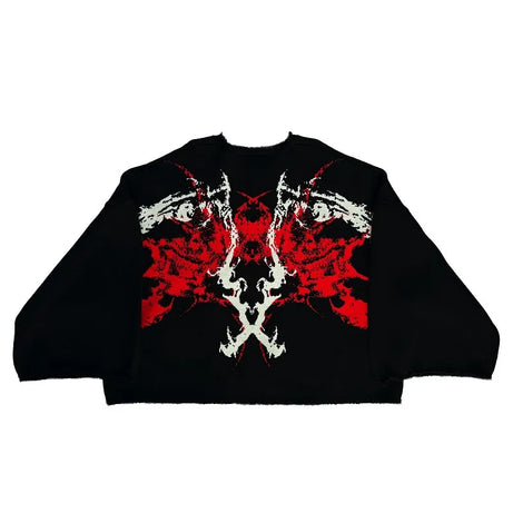 Black Metal Flame Graphic Sweater