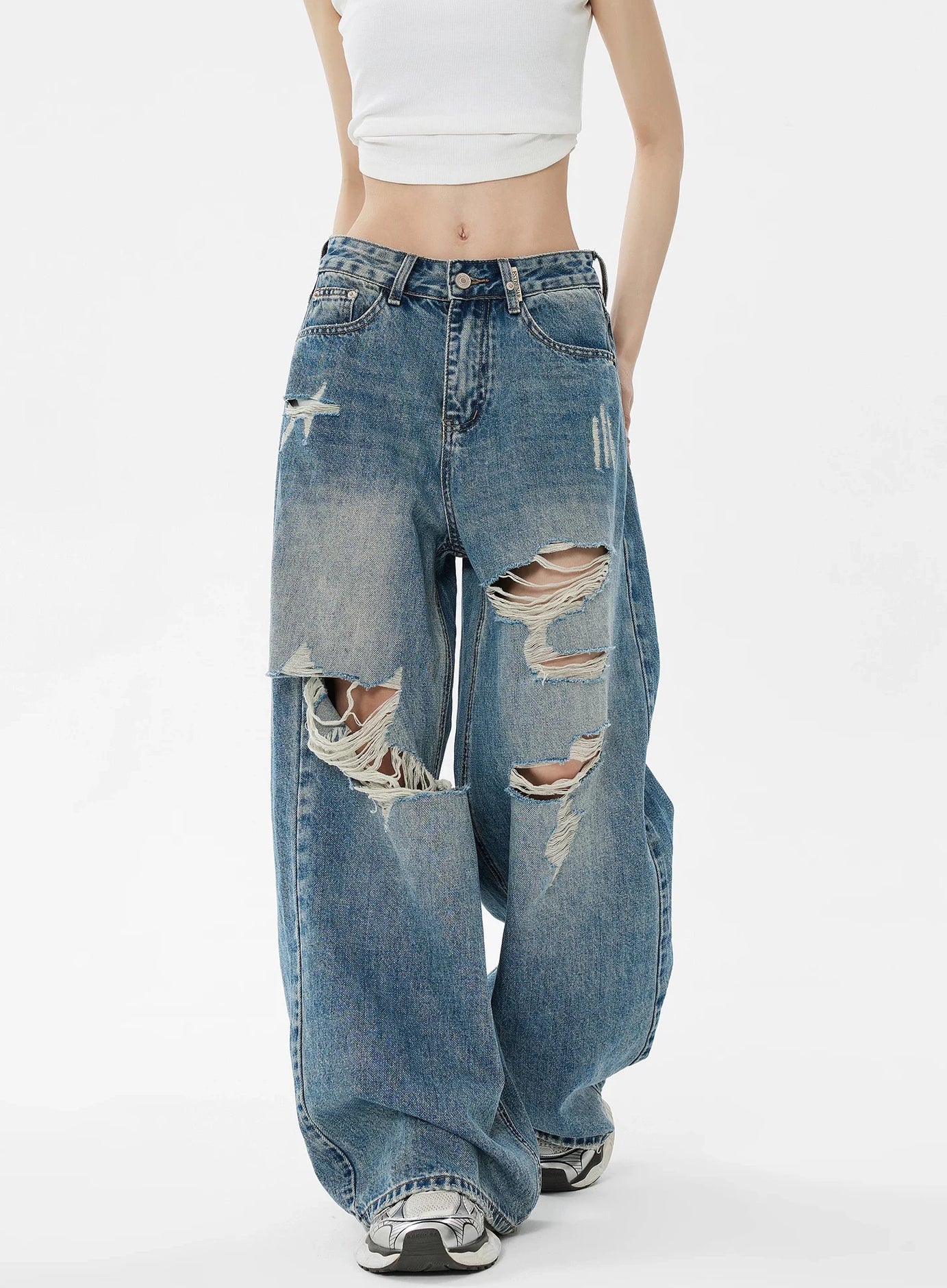 American Retro Ripped  Jeans