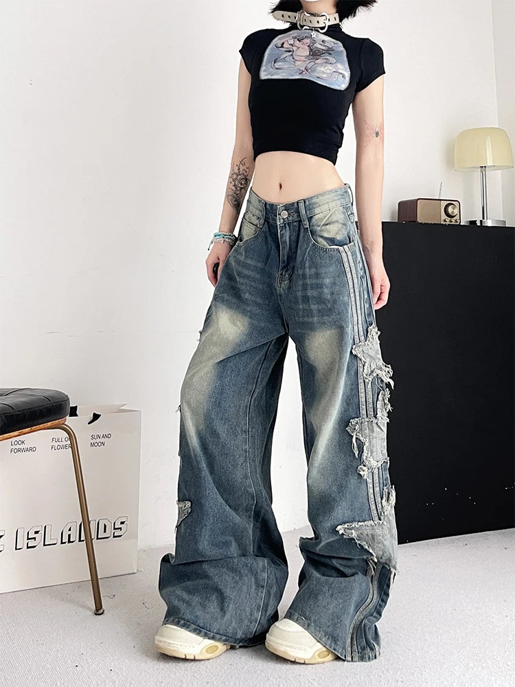 Star Patch Baggy Denim
