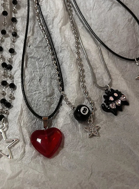 Dark Charm Layered Necklace Set