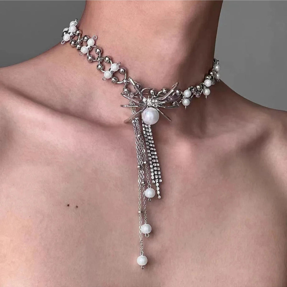 Spiked Heart Chain Choker
