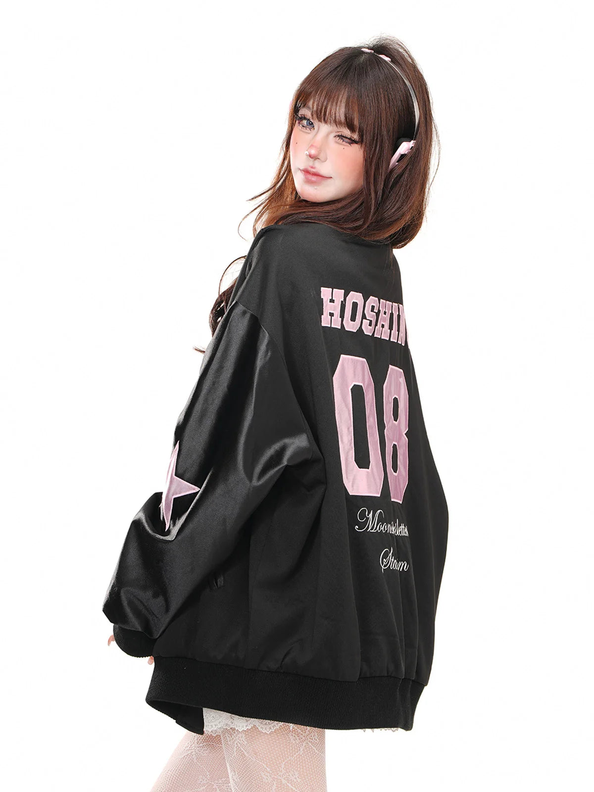 Starwish Satin Bomber Jacket