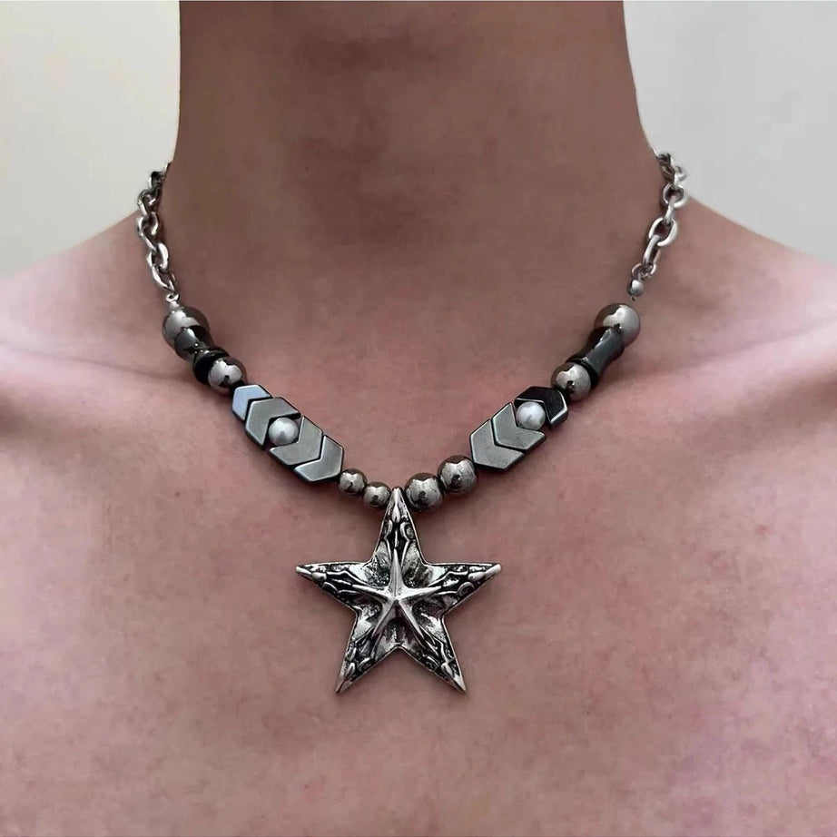 Spiked Heart Chain Choker