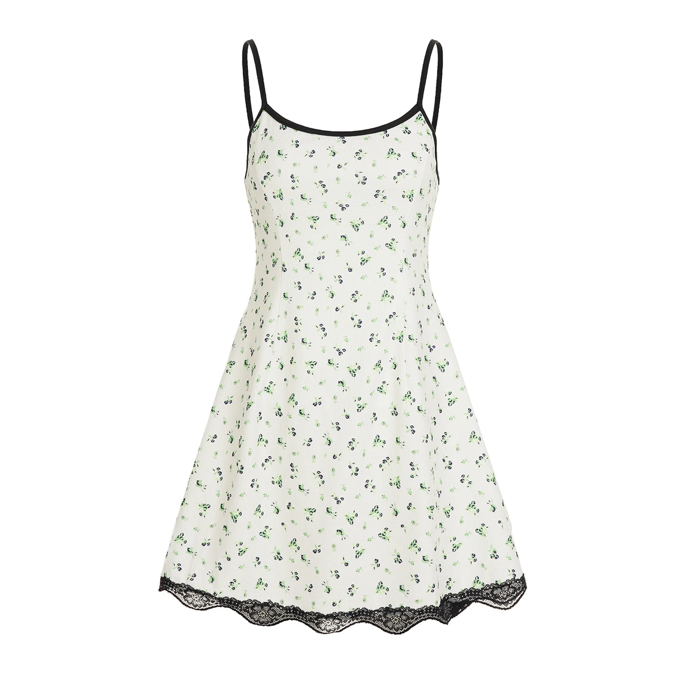 Y2K Ditsy Floral Lace-Trim Mini Dress