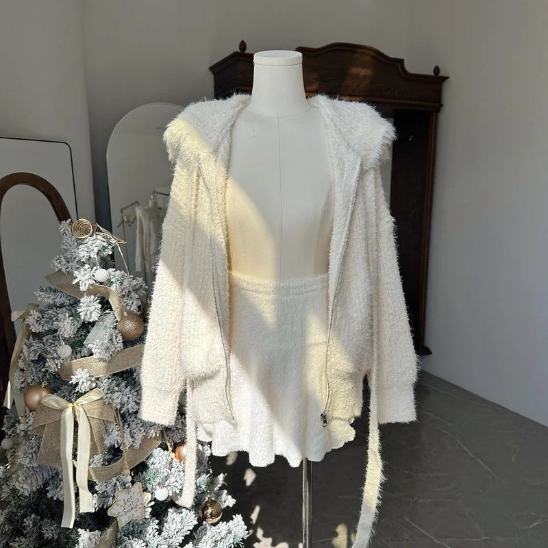 Fluffy Pom-Pom Mini Skirt