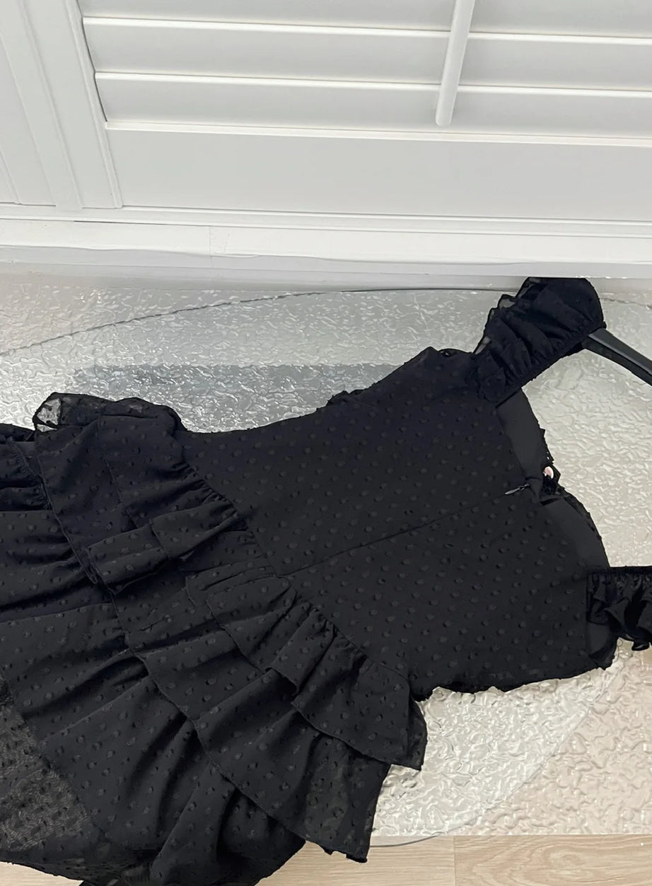 Gothic-Minikleid mit Spitzenabschluss