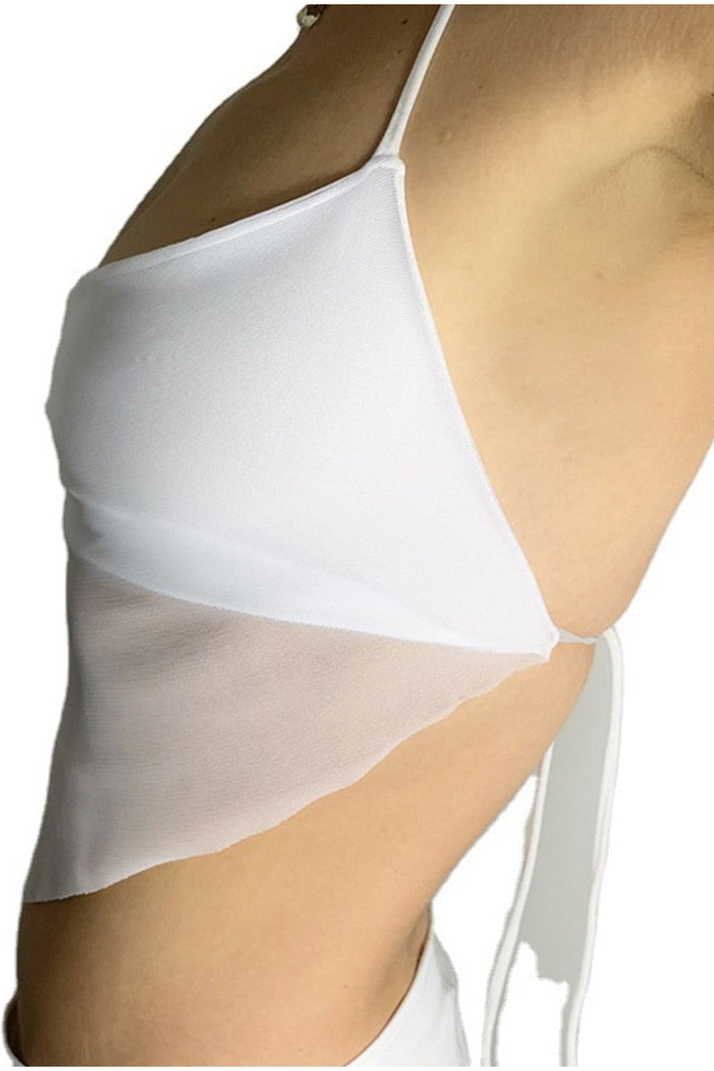 Y2k Transparent Mesh Halter Crop Top