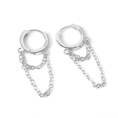 Double Chain Hoop Earrings