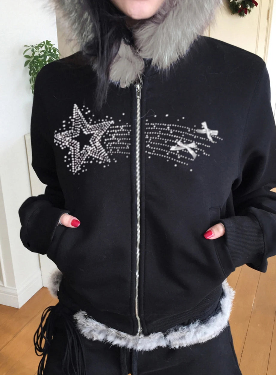 Sternenstaub-Leuchtpelz-Hoodie