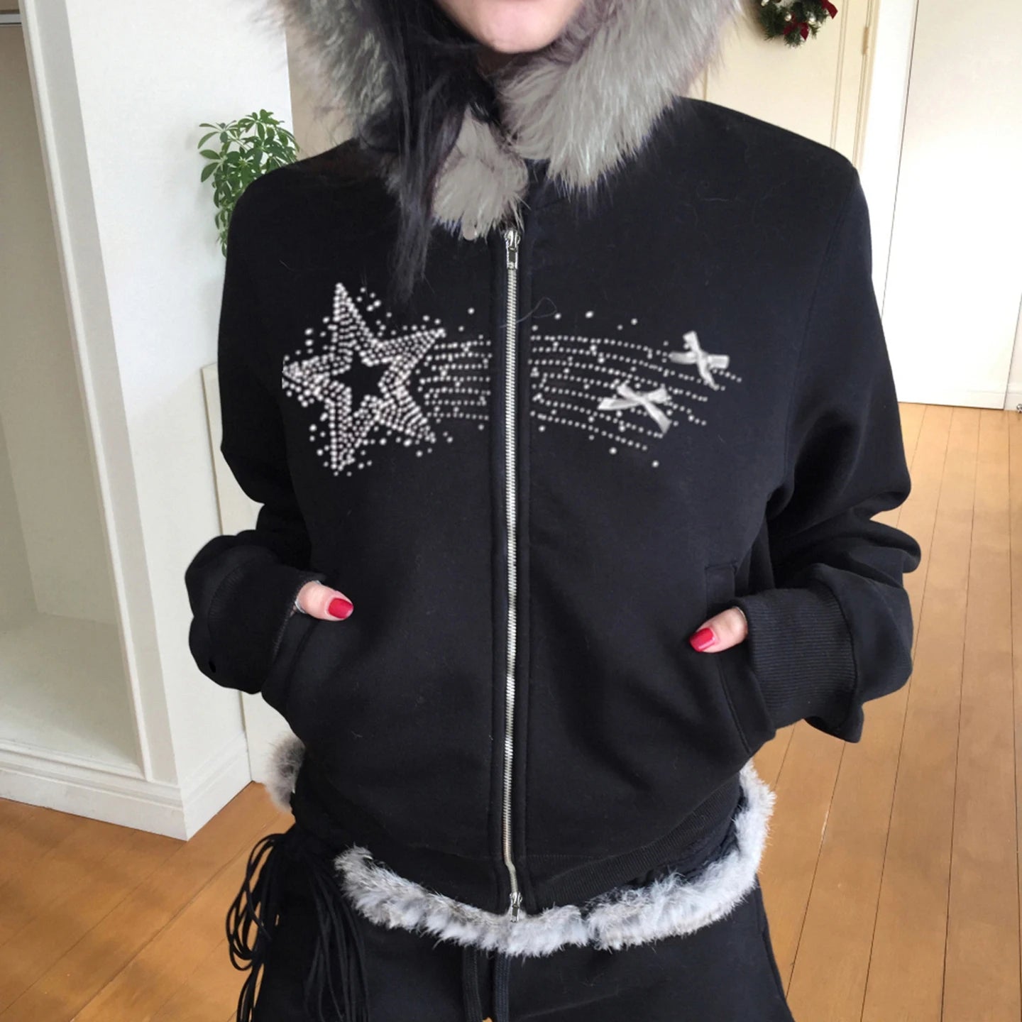 Stardust Glow Fur Hoodie