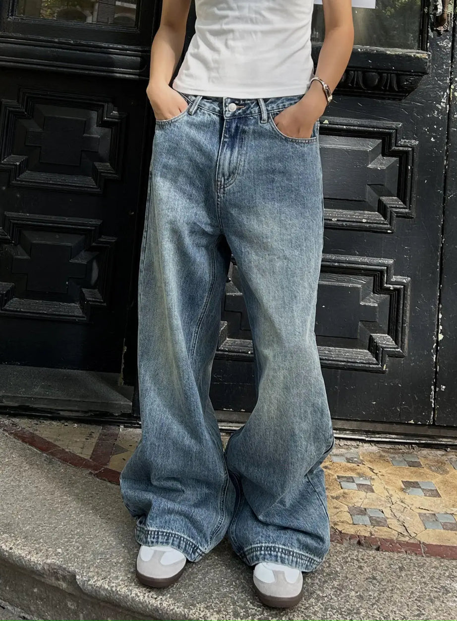 Tvättade stora baggy jeans