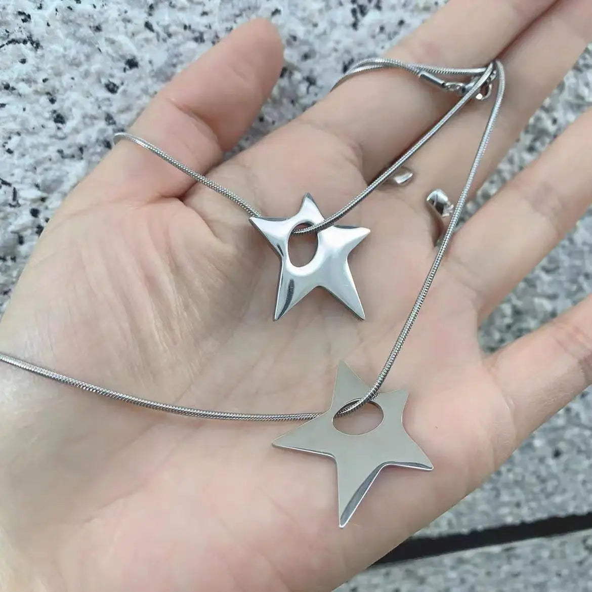 Silver Shuriken Ninja Necklace