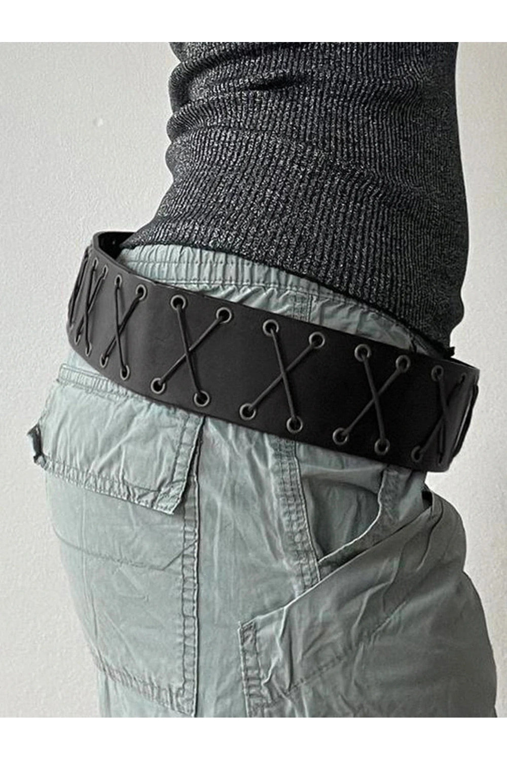 Y2k Gothic Lace-Up Corset Belt