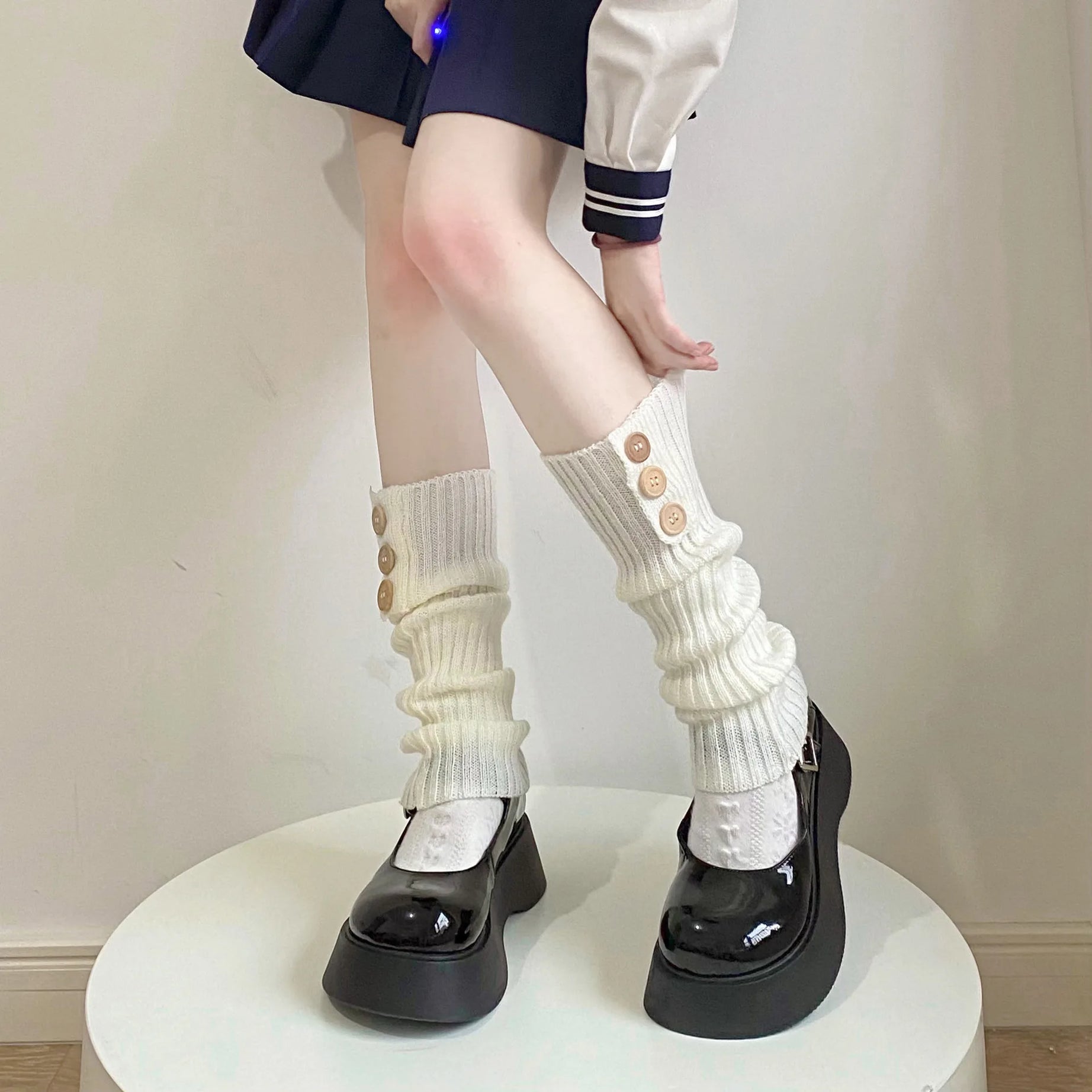 Soft Ballet Ribbon Leg Warmers