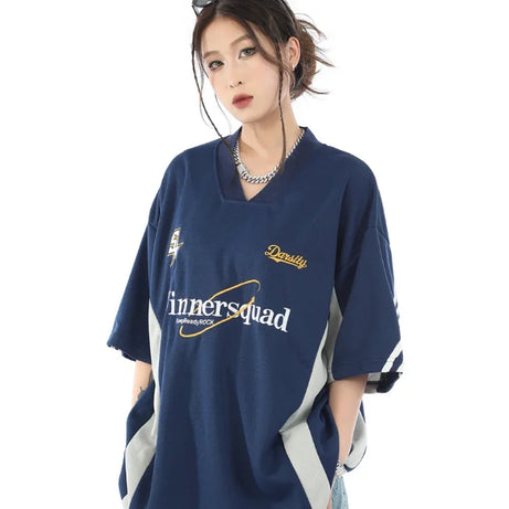 Oversized Varsity Sport Jersey Top