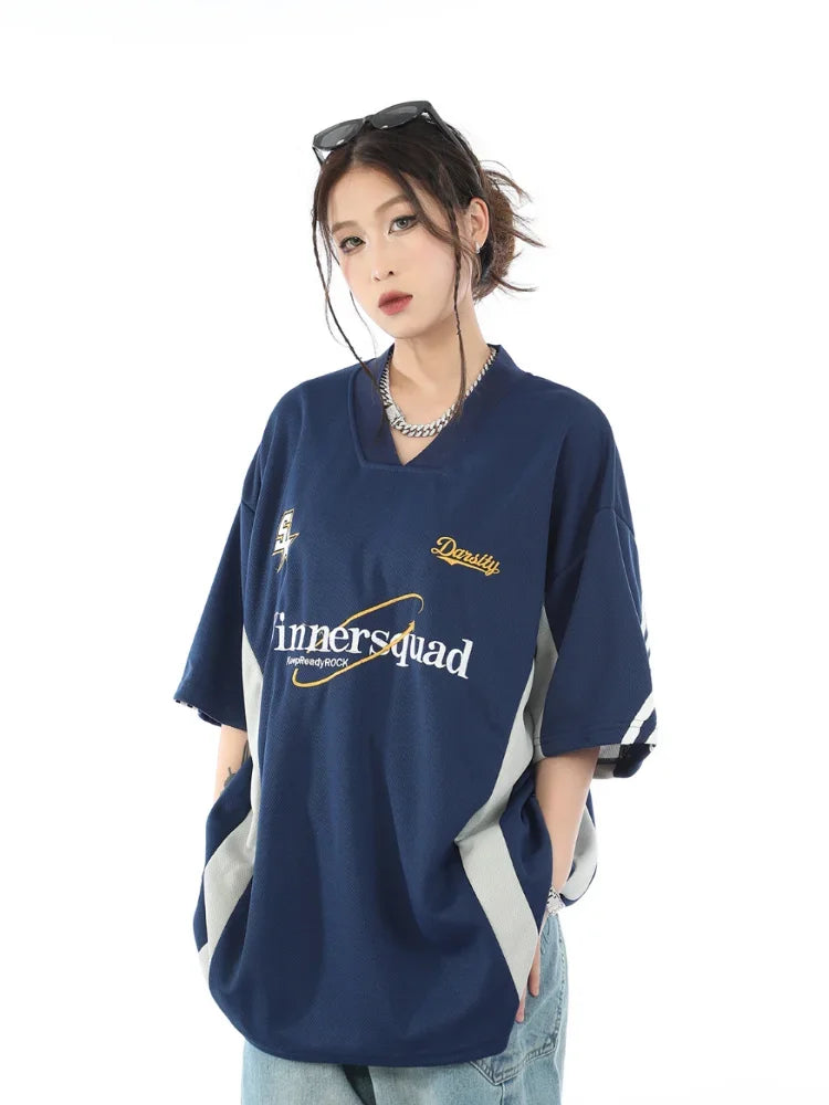 Oversized Varsity Sport Jersey Top
