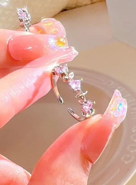 Pink Love Crystal Rings