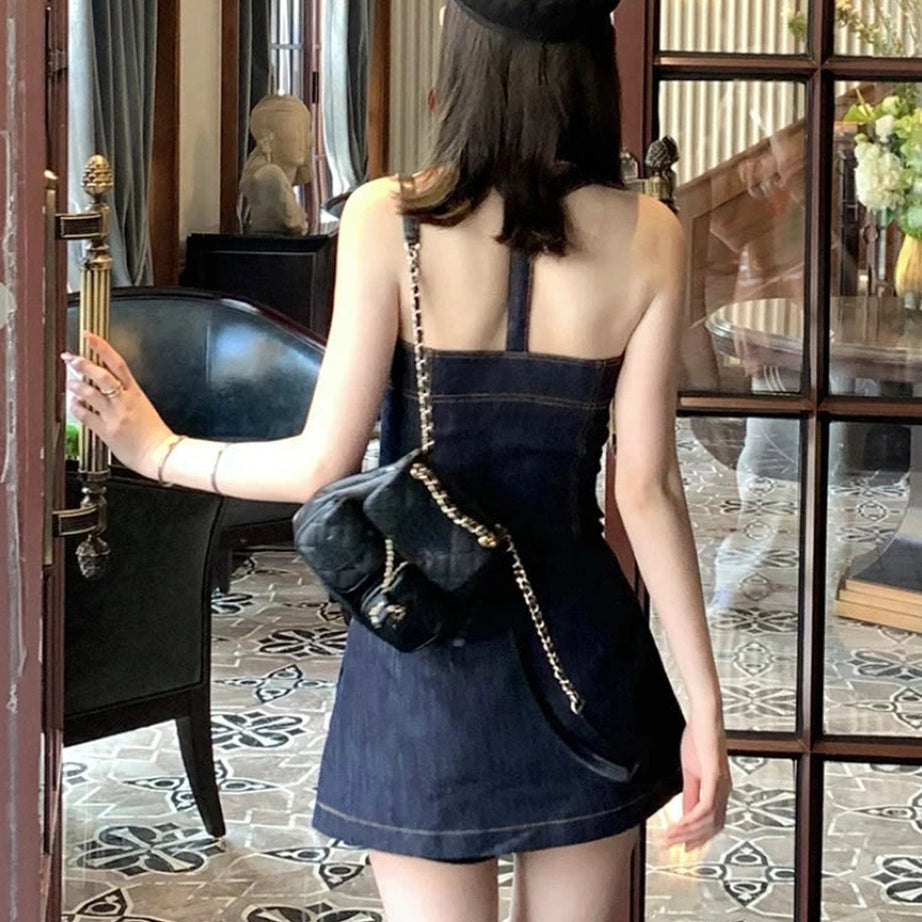 Y2k Lace-Up Indigo Mini Set