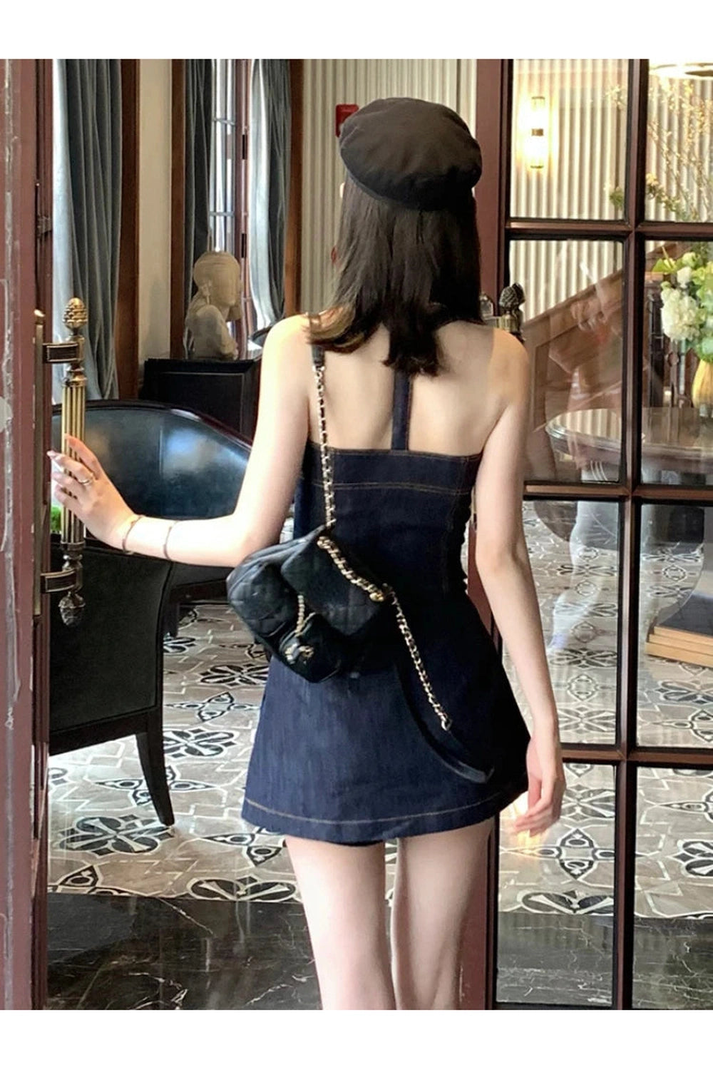 Y2k Lace-Up Indigo Mini Set