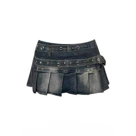 Grunge Metal Pleat Skirt