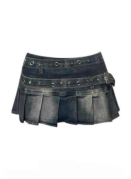 Grunge Metal Pleat Skirt