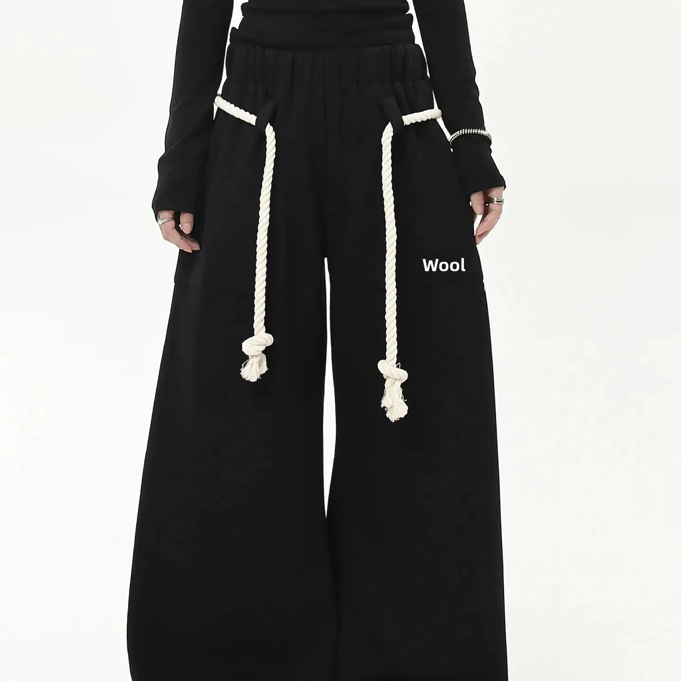 Retro Drawstring Wide Leg Lounge Pants
