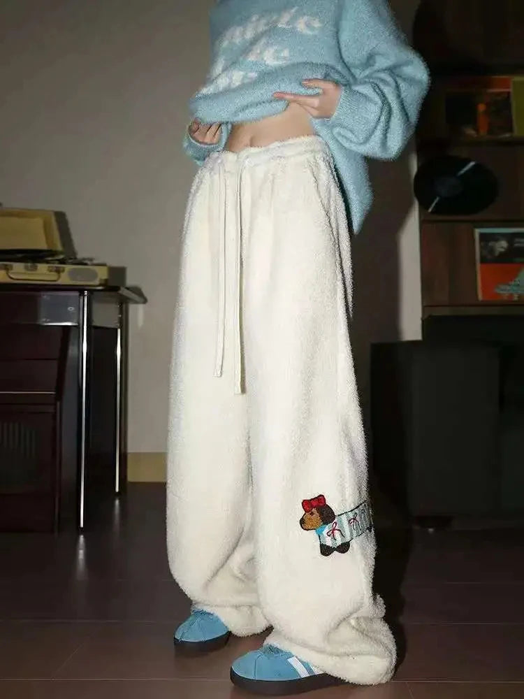 Plush Pup Drawstring Pants