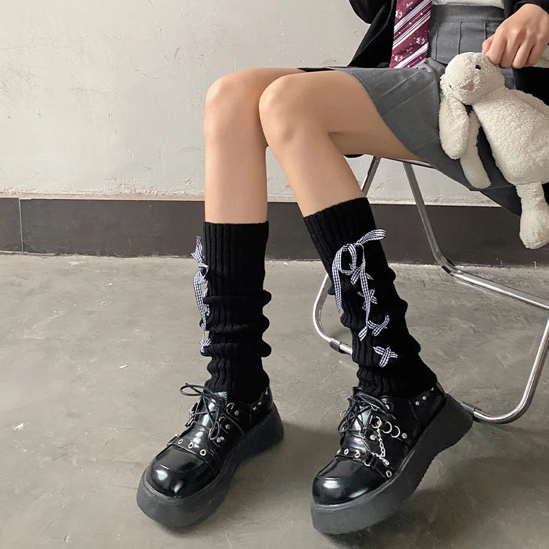 Soft Ballet Ribbon Leg Warmers