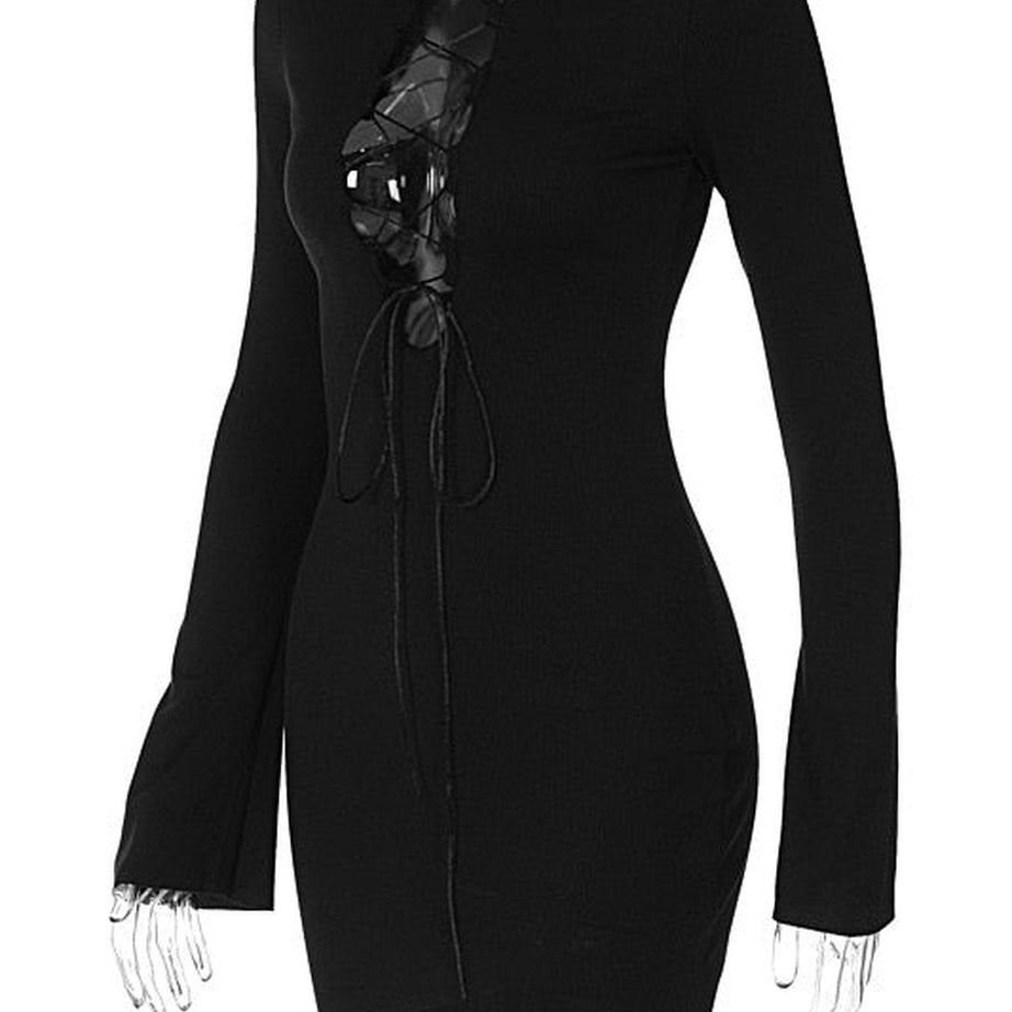 Y2k Baddie Bandage Black Mini Dress