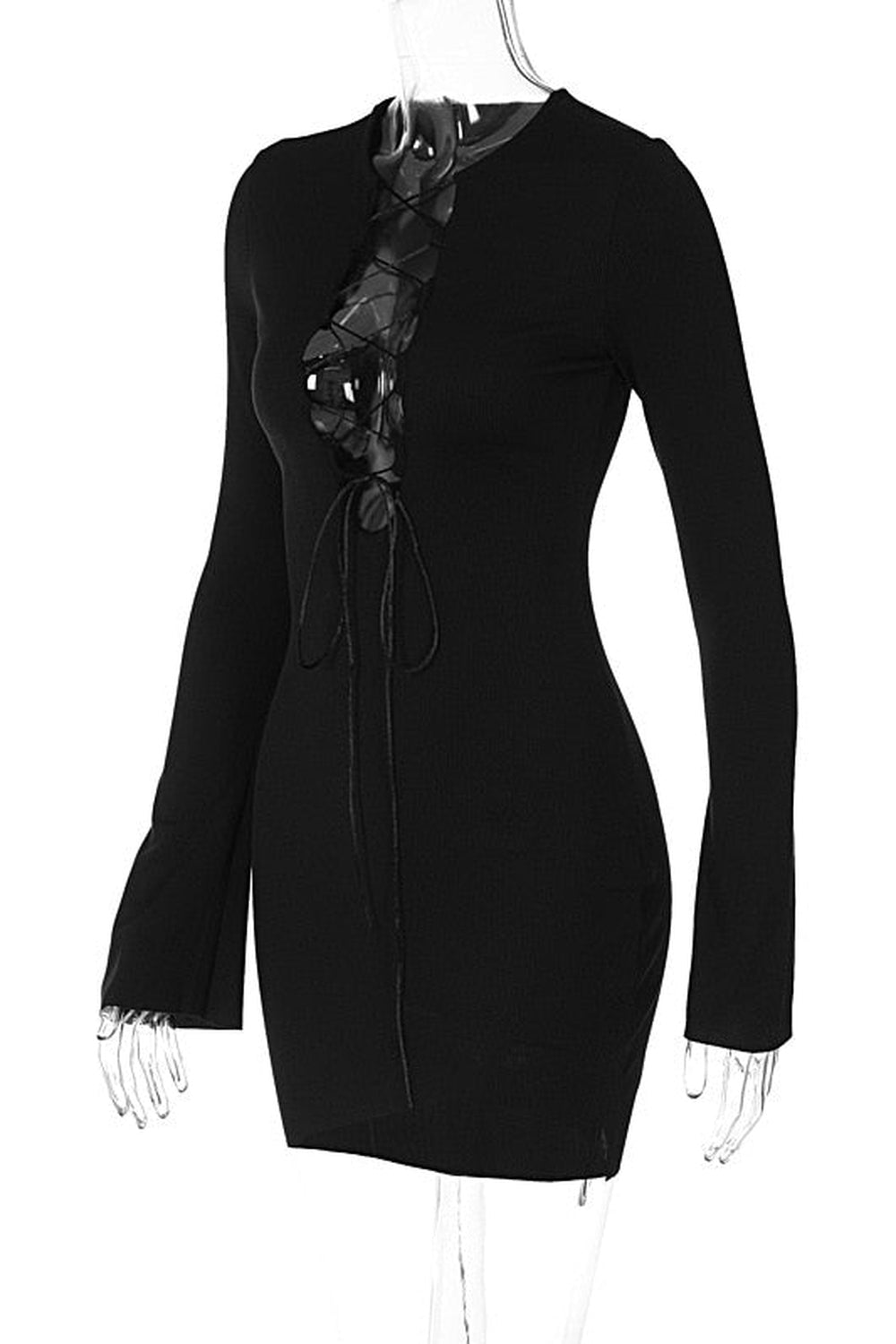 Y2k Baddie Bandage Black Mini Dress