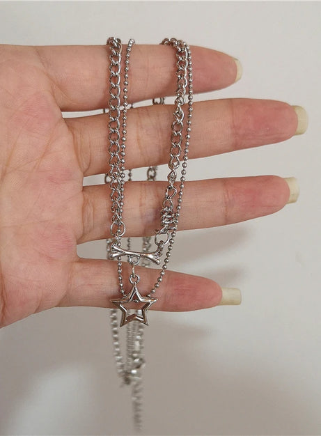 Cosmic Noir Layered Necklace Set