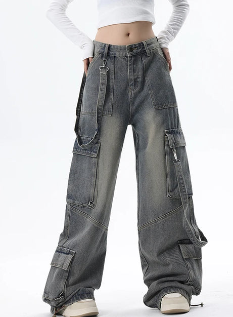 Cargo-Jeans mit extrem weitem Bein