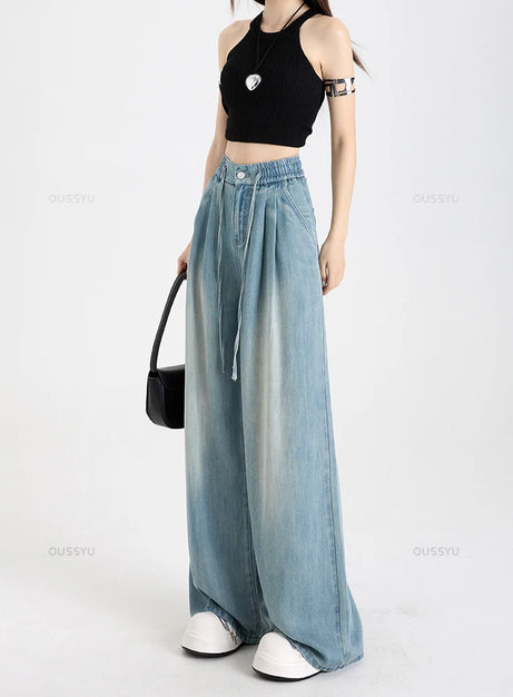 Ocean Drift Pleated Wide Jeans