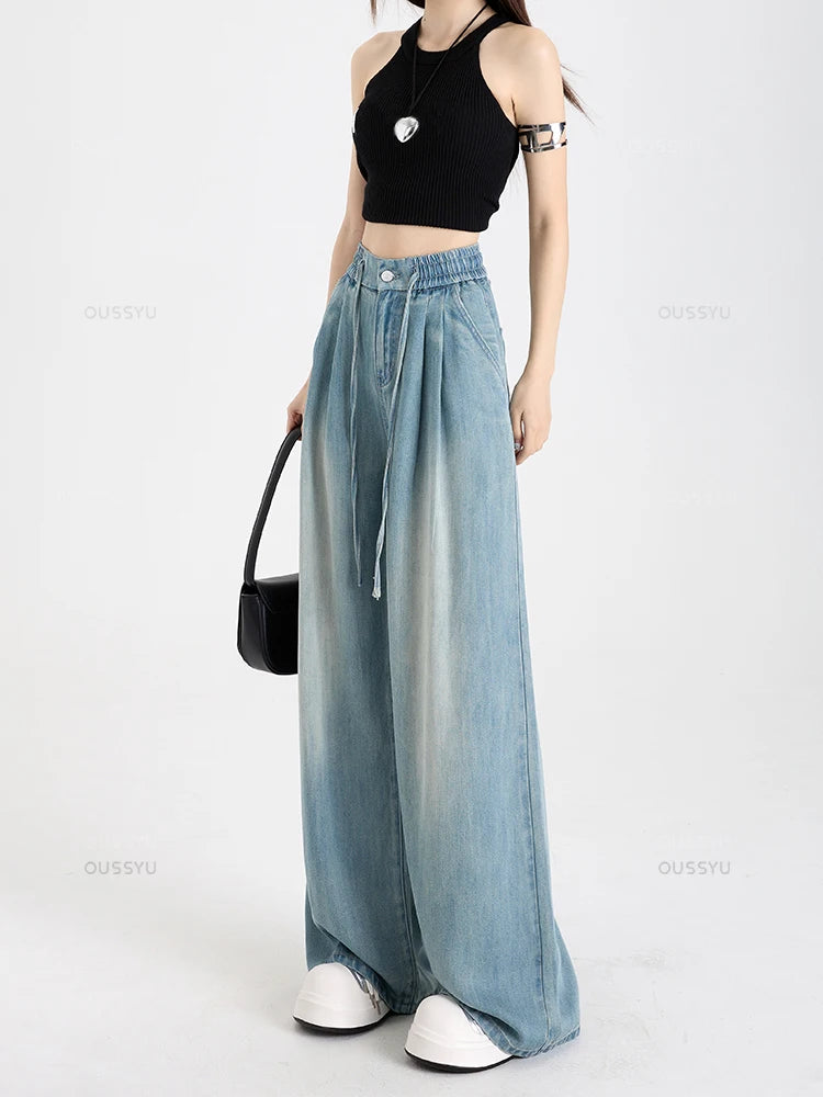 Ocean Drift Pleated Wide Jeans