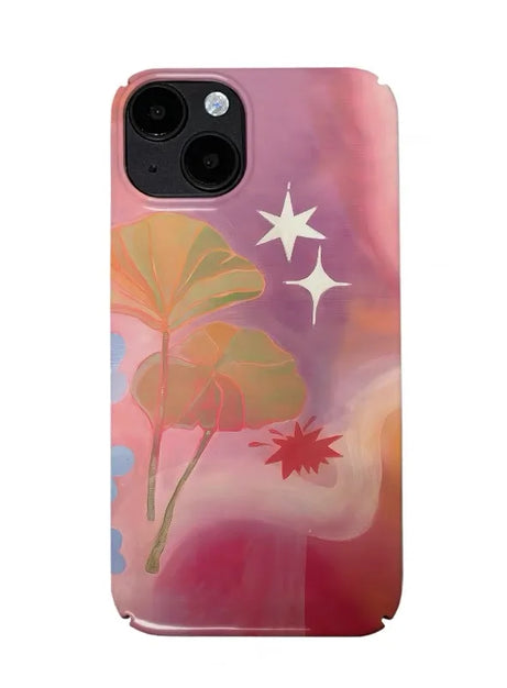 Abstract Leaves & Stars iPhone Case