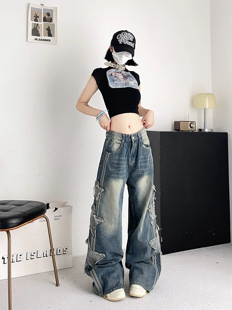 Star Patch Baggy Denim
